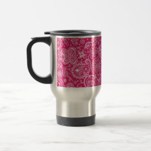 Tasse fabuleuse de voyage de Paisley (fuchsia)
