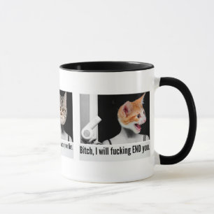 Tasse fâchée de chat pour menacer des personnes