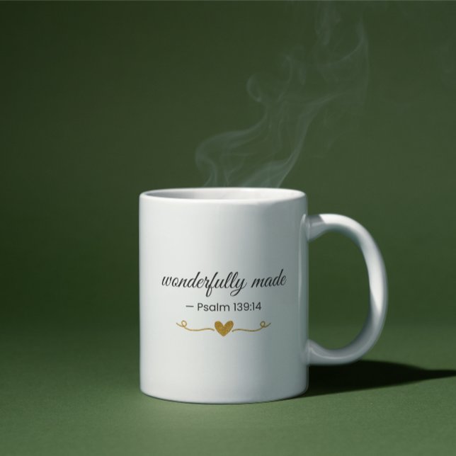 Tasse « Fait avec merveille » - Psaume 139:14 (Créateur téléchargé)