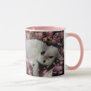 Tasse faite sur commande de gris de rose de modèl