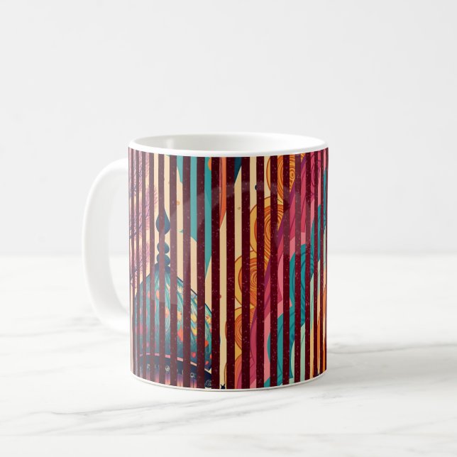 Tasse fantaisie rayée personnalisée (Devant gauche)