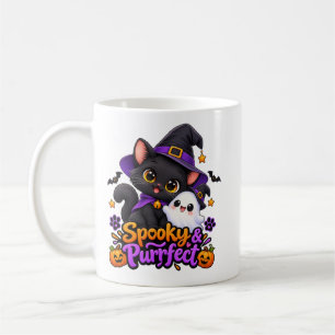 Tasse fantôme et chat noir Halloween parfaite