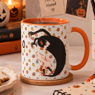 Tasse fantôme noir mignon effrayant Mug Hallowee