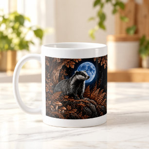 Tasse faune Moonlit Badger Scratchboard