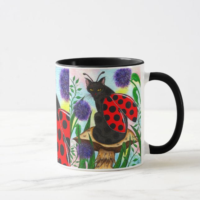 Tasse féerique d'art d'imaginaire de chat de (Droite)