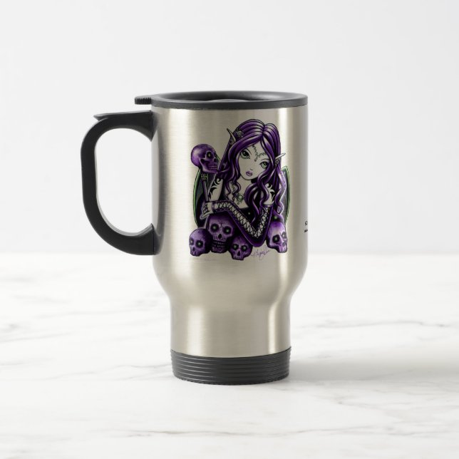 Tasse féerique de voyage de crâne pourpre de (Gauche)