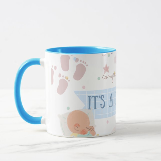 Tasse Félicitations C'est un Bébé Garçon  (Gauche)