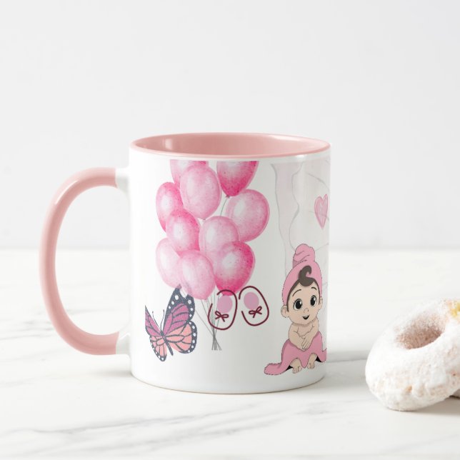 Tasse Félicitations C'est une Bébé Fille (Avec donut)