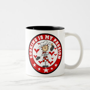 Tasse femelle de passion de cuisine de chef