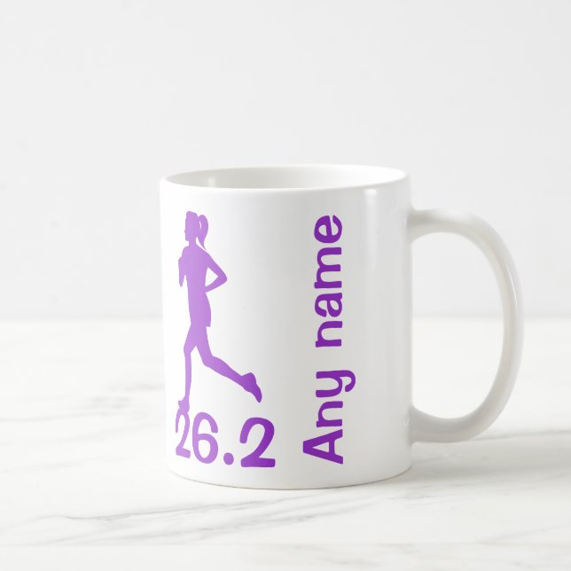 Tasse femelle pourpre de marathonien 26,2 milles (Droite)