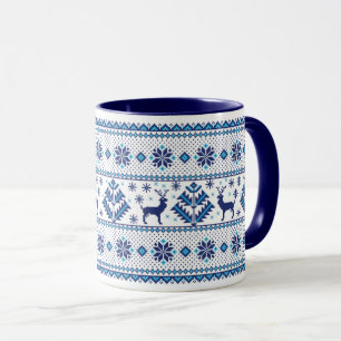 Tasse festive à motif tricot de Noël