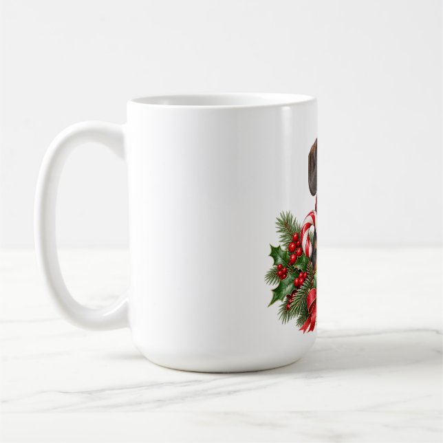 Tasse festive de Noël pour teckel (Gauche)