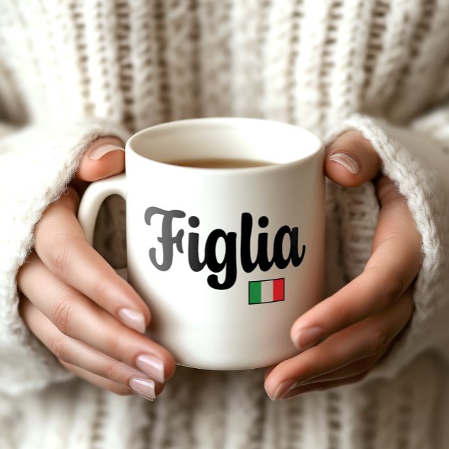 Tasse Figlia Drapeau Italien - Cadeau pour Fille (Figlia Italian Flag Mug - Gift for Italian Daughter)