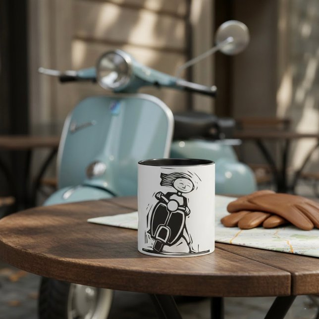 Tasse Fille à Trottinette (Créateur téléchargé)