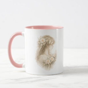 Tasse Fille Fleurie Papillon Florissant