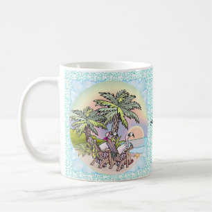 Tasse Flamant du coucher de soleil de plage