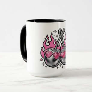 Tasse Flaming Silver Chrome Cerises - Y2K 