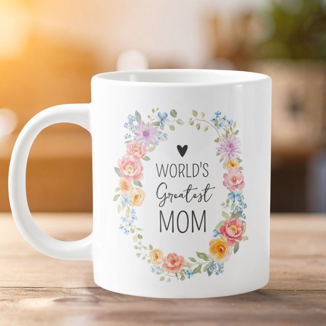 Tasse Fleur de citation personnalisée de la plus grande  (Créateur téléchargé)
