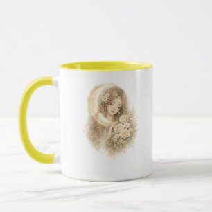 Tasse Fleur de Fille Florale au Clair de Lune