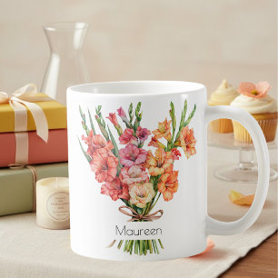 Tasse Fleur de Naissance Août   Glaïeul & Pavots