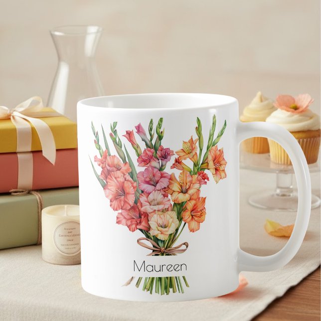 Tasse Fleur de Naissance Août | Glaïeul & Pavots (Créateur téléchargé)