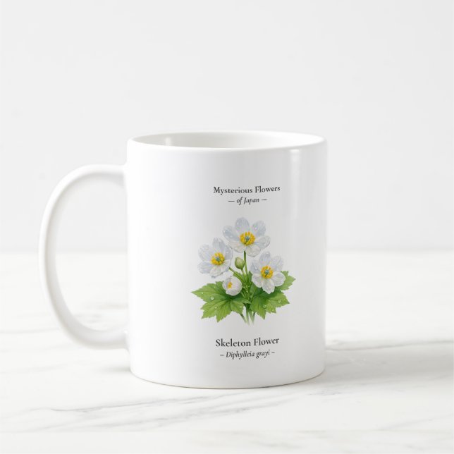 Tasse Fleur de Squelette – Diphylleia grayi (Gauche)
