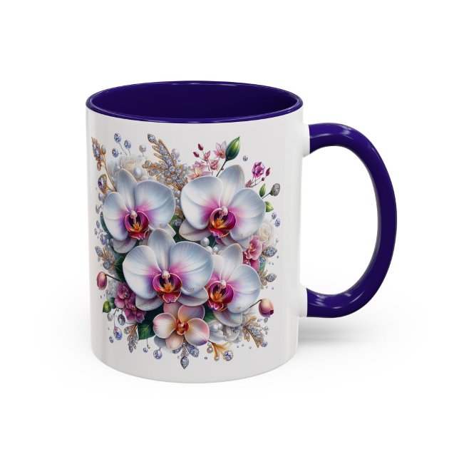 Tasse Fleur Élégante Cadeau Fleur d'Orchidée (Créateur téléchargé)