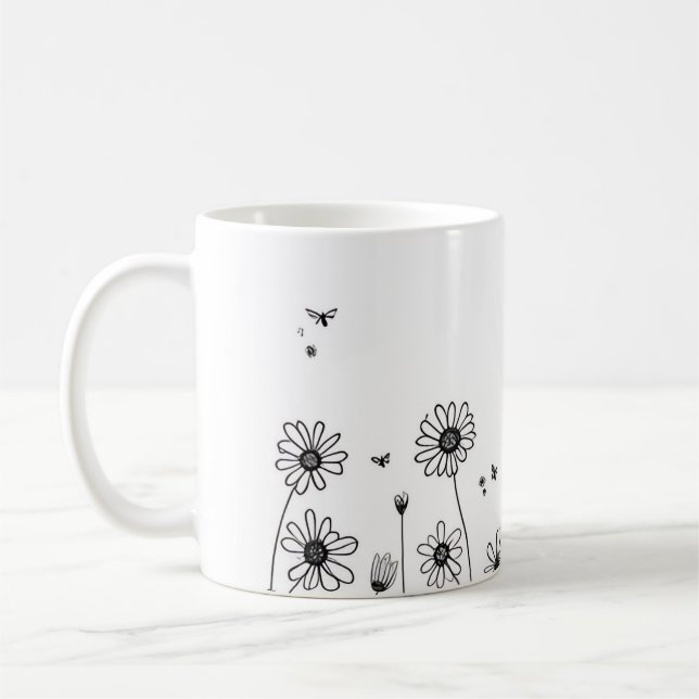 Tasse Fleur Mignonne – Dessin de Fleur Sauvage Noi (Gauche)