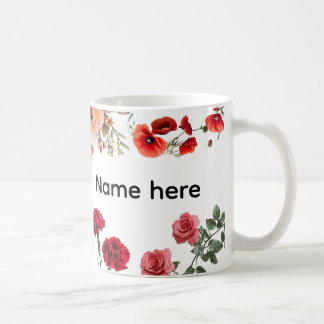 Tasse Fleur Nom Personnalisé