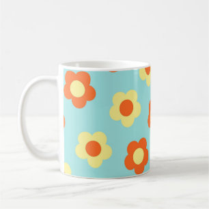Tasse Fleur Sauvage Style Y2K Bleue Printemps Rétr