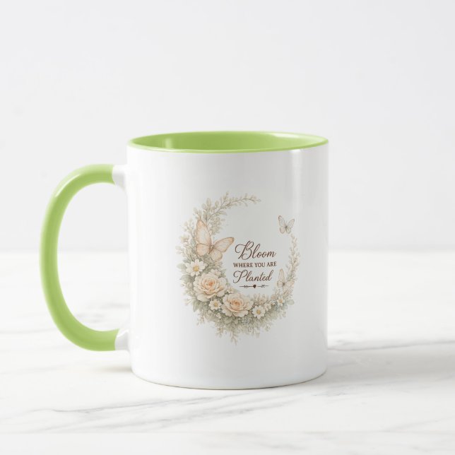 Tasse Fleurie 'Fleurissez Où Vous Êtes Planté' (Gauche)