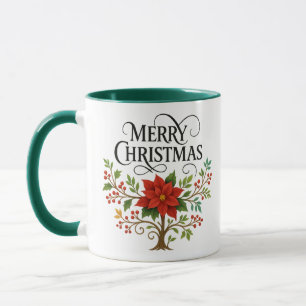 Tasse Fleurie Joyeux Noël   Café de Vacances Festi