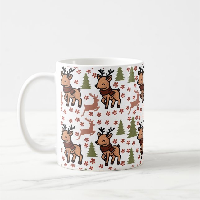 Tasse fleurie mignonne au renne (Gauche)