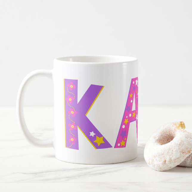 Tasse fleurs de Kate décoratives et étoile (Avec donut)