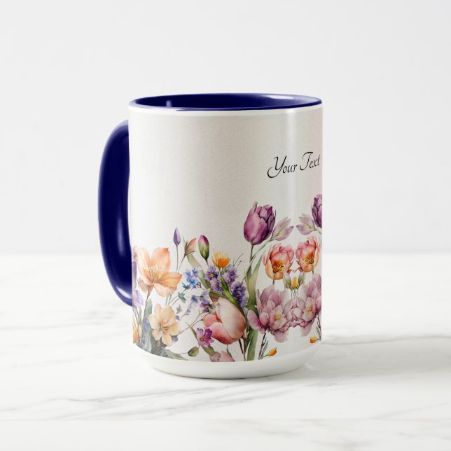 Tasse Fleurs de Printemps Colorées (Devant gauche)