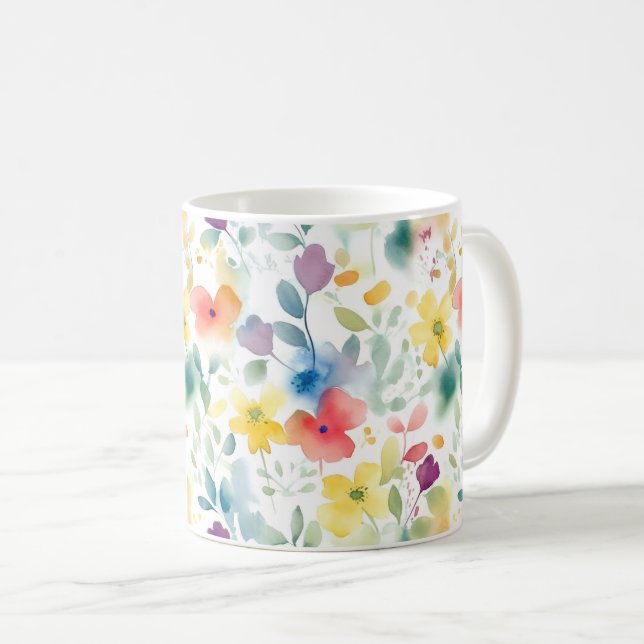 Tasse Fleurs de printemps Watersolor (Devant droit)