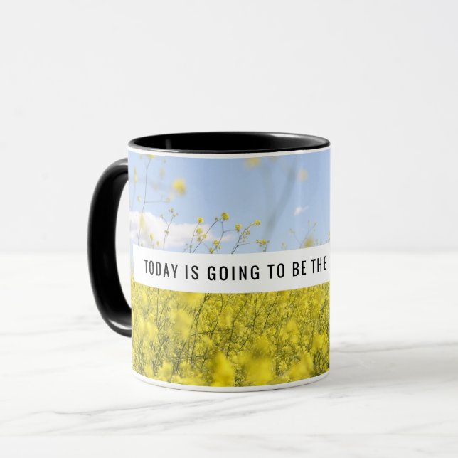 Tasse Fleurs Jaunes Motivationnelles (Devant gauche)