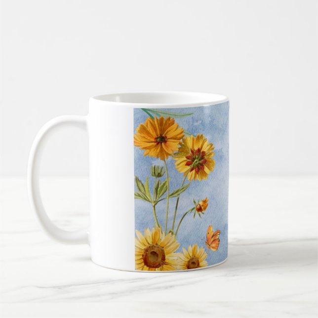 Tasse fleurs tournesol  (Gauche)