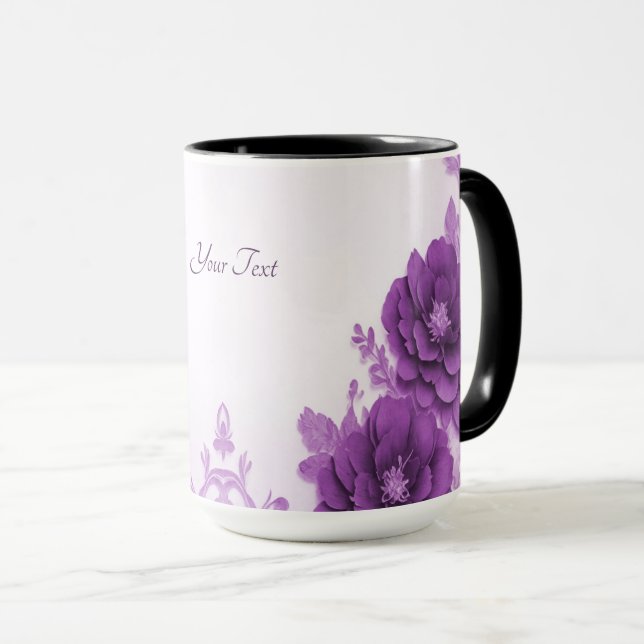 Tasse Fleurs Violettes Prospèrent (Devant droit)