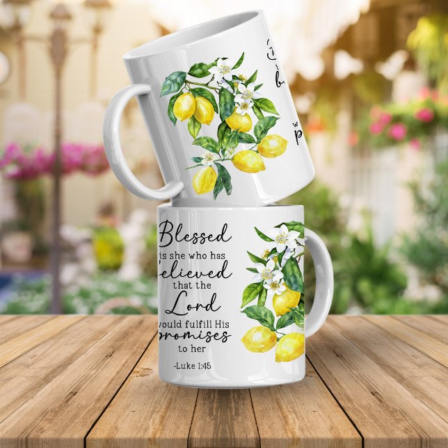 Tasse florale au citron avec verset biblique (Bible verse floral mugs that are inspirational faith scriptures that will encourage and inspire you)