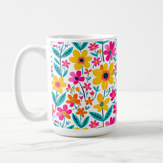 Tasse Florale Audacieuse et Peinte (Gauche)