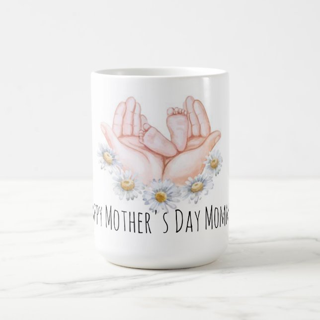 Tasse florale aux pieds de maman et bébé (Centre)
