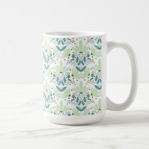 Tasse florale aux rêves de marguerite verte et ble