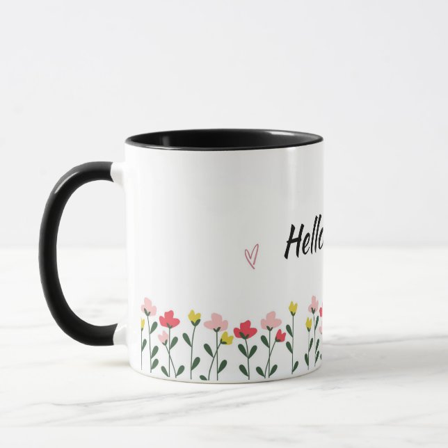 Tasse florale Bonjour Printemps (Gauche)
