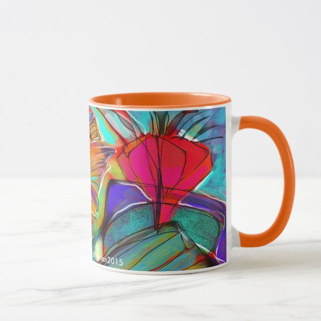Tasse florale cubiste abstraite (Droite)