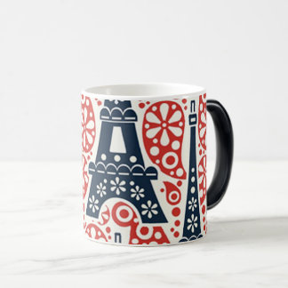 Tasse florale de folk Paris morphing couleur