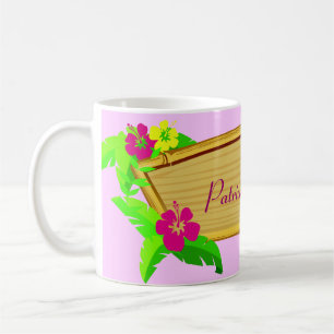 Tasse florale de modèle de tropiques hawaïens