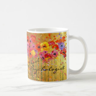 Tasse florale de psychologue d'école