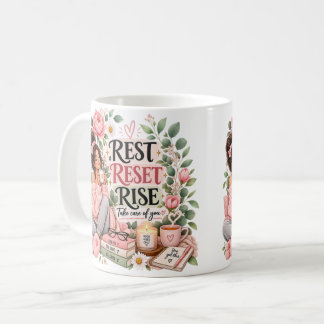 Tasse florale de soins personnels Redémarrer Réini