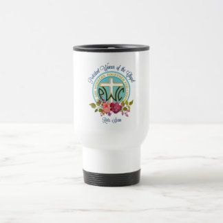 Tasse florale de voyage de logo de PWOC